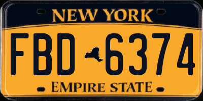 NY license plate FBD6374