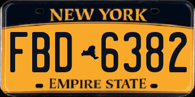 NY license plate FBD6382