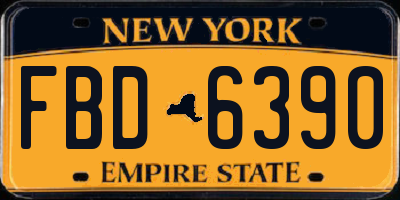 NY license plate FBD6390
