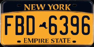 NY license plate FBD6396