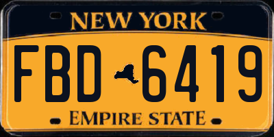 NY license plate FBD6419