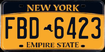 NY license plate FBD6423