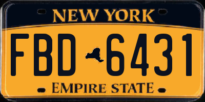 NY license plate FBD6431