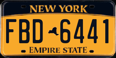 NY license plate FBD6441