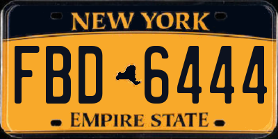 NY license plate FBD6444