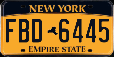 NY license plate FBD6445
