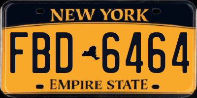 NY license plate FBD6464