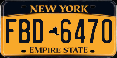 NY license plate FBD6470