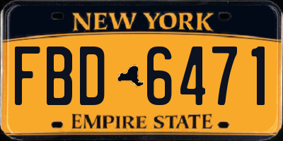 NY license plate FBD6471