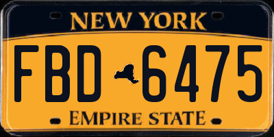 NY license plate FBD6475