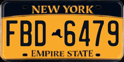 NY license plate FBD6479