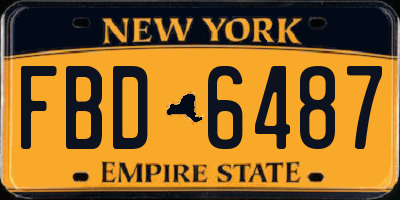 NY license plate FBD6487