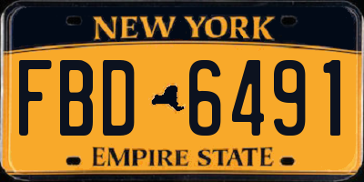 NY license plate FBD6491