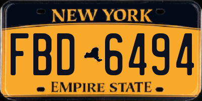 NY license plate FBD6494