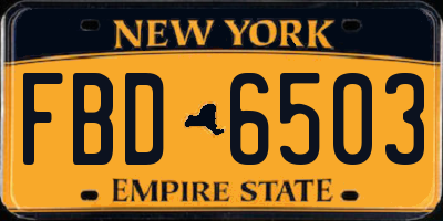 NY license plate FBD6503
