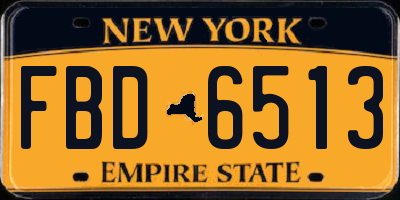NY license plate FBD6513