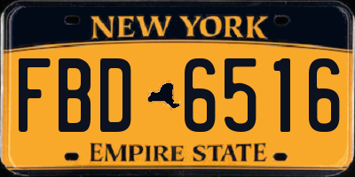 NY license plate FBD6516