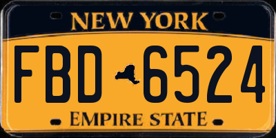 NY license plate FBD6524