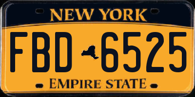 NY license plate FBD6525