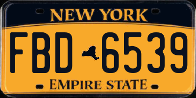 NY license plate FBD6539