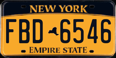 NY license plate FBD6546