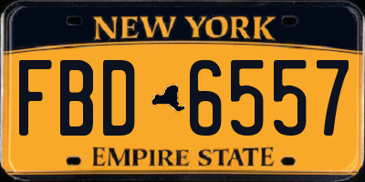 NY license plate FBD6557