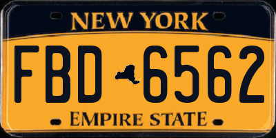 NY license plate FBD6562
