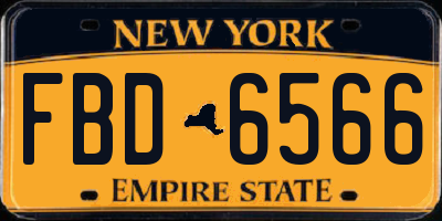 NY license plate FBD6566