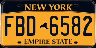 NY license plate FBD6582