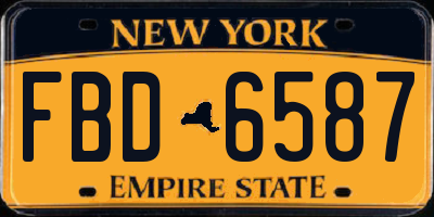 NY license plate FBD6587