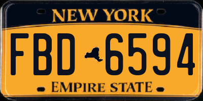 NY license plate FBD6594