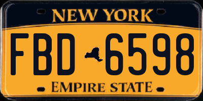 NY license plate FBD6598