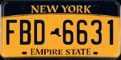 NY license plate FBD6631