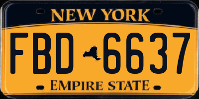 NY license plate FBD6637