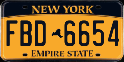 NY license plate FBD6654