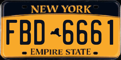 NY license plate FBD6661