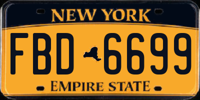 NY license plate FBD6699