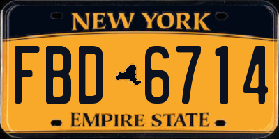 NY license plate FBD6714