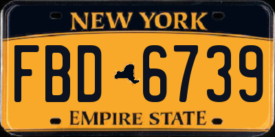 NY license plate FBD6739
