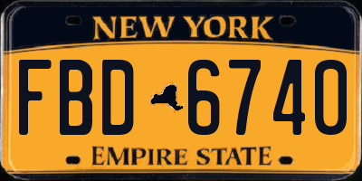NY license plate FBD6740