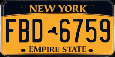 NY license plate FBD6759