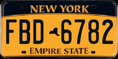 NY license plate FBD6782