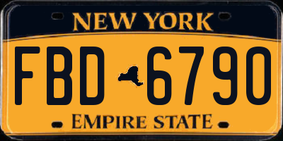 NY license plate FBD6790