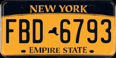 NY license plate FBD6793