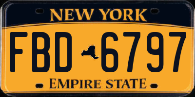 NY license plate FBD6797