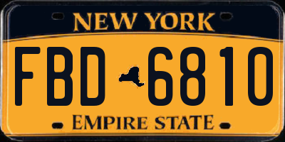 NY license plate FBD6810