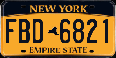 NY license plate FBD6821