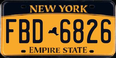 NY license plate FBD6826