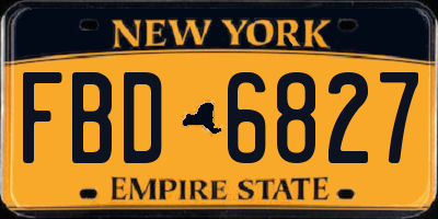 NY license plate FBD6827