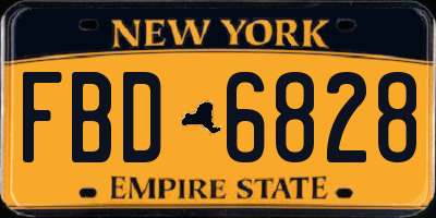 NY license plate FBD6828